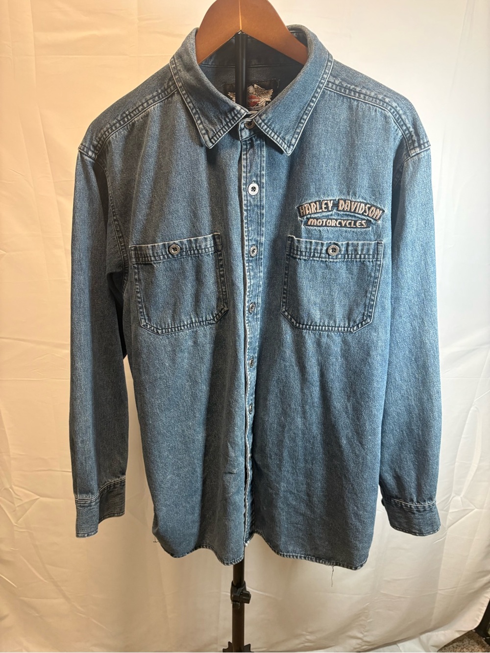 Harley-Davidson Blue Denim Shirt with Eagle Logo